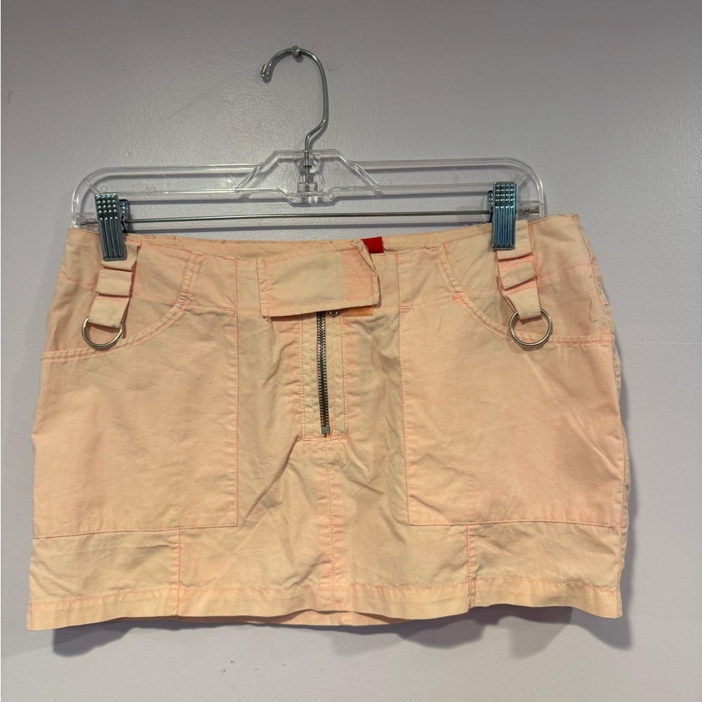Pink vintage Fishbone mini Y2K cargo skirt‎